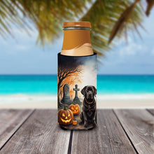 Load image into Gallery viewer, Chocolate Labrador Retriever Spooky Halloween Slim Can Huggers – Fun, Functional Drink Coolers for Every Occasion