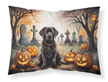 Load image into Gallery viewer, Chocolate Labrador Retriever Spooky Halloween Fabric Standard Pillowcase – Artistic Decorative Front, White Back