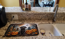 Load image into Gallery viewer, Chocolate Labrador Retriever Spooky Halloween Dish Drying Mat