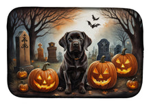 Load image into Gallery viewer, Chocolate Labrador Retriever Spooky Halloween Dish Drying Mat