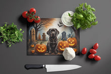 Load image into Gallery viewer, Chocolate Labrador Retriever Spooky Halloween Glass Cutting Boards – Durable, Decorative Kitchen Art Large