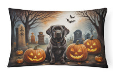 Load image into Gallery viewer, Chocolate Labrador Retriever Spooky Halloween Fabric Decorative Pillow
