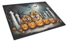 Load image into Gallery viewer, Chow Chow Spooky Halloween Glass Cutting Boards – Durable, Decorative Kitchen Art Large