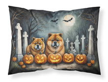 Load image into Gallery viewer, Chow Chow Spooky Halloween Fabric Standard Pillowcase – Artistic Decorative Front, White Back