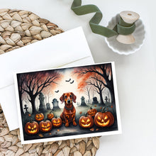 Load image into Gallery viewer, Dachshund Spooky Halloween Greeting Cards -  Blank Note Cards – 8-Pack of Artist-Designed Cards with Envelopes