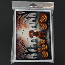 Load image into Gallery viewer, Dachshund Spooky Halloween Greeting Cards -  Blank Note Cards – 8-Pack of Artist-Designed Cards with Envelopes