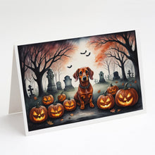 Load image into Gallery viewer, Dachshund Spooky Halloween Greeting Cards -  Blank Note Cards – 8-Pack of Artist-Designed Cards with Envelopes