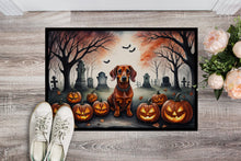 Load image into Gallery viewer, Dachshund Spooky Halloween Doormat -  18x27 Decorative Floor Mat – Indoor/Outdoor Rug