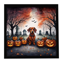 Load image into Gallery viewer, Dachshund Spooky Halloween Framed Metal Print