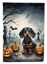 Load image into Gallery viewer, Dachshund Spooky Halloween House Flag