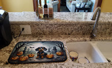 Load image into Gallery viewer, Dachshund Spooky Halloween Dish Drying Mat