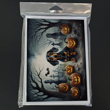 Load image into Gallery viewer, Dachshund Spooky Halloween Greeting Cards -  Blank Note Cards – 8-Pack of Artist-Designed Cards with Envelopes