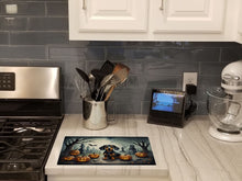 Load image into Gallery viewer, Dachshund Spooky Halloween Glass Cutting Boards – Durable, Decorative Kitchen Art Large