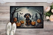 Load image into Gallery viewer, Dachshund Spooky Halloween Doormat -  18x27 Decorative Floor Mat – Indoor/Outdoor Rug