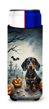 Load image into Gallery viewer, Dachshund Spooky Halloween Slim Can Huggers – Fun, Functional Drink Coolers for Every Occasion