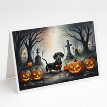 Load image into Gallery viewer, Dachshund Spooky Halloween Greeting Cards -  Blank Note Cards – 8-Pack of Artist-Designed Cards with Envelopes