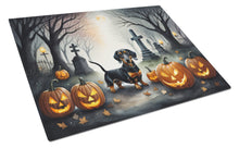 Load image into Gallery viewer, Dachshund Spooky Halloween Glass Cutting Boards – Durable, Decorative Kitchen Art Large