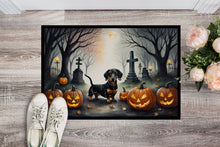 Load image into Gallery viewer, Dachshund Spooky Halloween Doormat -  18x27 Decorative Floor Mat – Indoor/Outdoor Rug