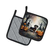 Load image into Gallery viewer, Dachshund Spooky Halloween Pot Holders - Set of 2 Decorative Kitchen Helpers | Made in the USA