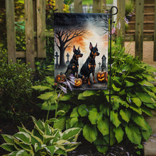 Load image into Gallery viewer, Doberman Pinscher Spooky Halloween Garden Flag – Dog in Cemetery Scene