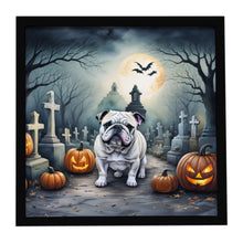 Load image into Gallery viewer, English Bulldog Spooky Halloween Framed Metal Print