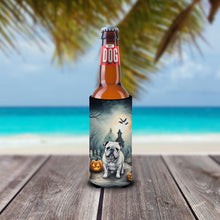 Load image into Gallery viewer, English Bulldog Spooky Halloween Slim Can Huggers – Fun, Functional Drink Coolers for Every Occasion
