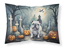 Load image into Gallery viewer, English Bulldog Spooky Halloween Fabric Standard Pillowcase – Artistic Decorative Front, White Back