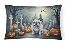 Load image into Gallery viewer, English Bulldog Spooky Halloween Fabric Decorative Pillow