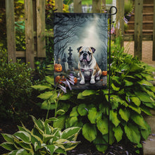 Load image into Gallery viewer, English Bulldog Spooky Halloween Garden Flag – Dog in Cemetery Scene