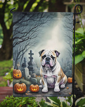 Load image into Gallery viewer, English Bulldog Spooky Halloween Garden Flag – Dog in Cemetery Scene