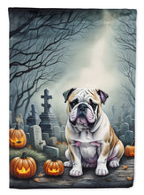 Load image into Gallery viewer, English Bulldog Spooky Halloween Garden Flag – Dog in Cemetery Scene