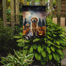 Load image into Gallery viewer, Golden Retriever Spooky Halloween Garden Flag – Dog in Cemetery Scene