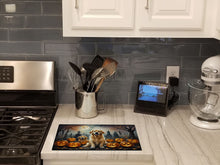 Load image into Gallery viewer, Golden Retriever Spooky Halloween Glass Cutting Boards – Durable, Decorative Kitchen Art Large