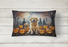 Load image into Gallery viewer, Golden Retriever Spooky Halloween Fabric Decorative Pillow