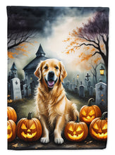 Load image into Gallery viewer, Golden Retriever Spooky Halloween Garden Flag – Dog in Cemetery Scene