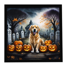 Load image into Gallery viewer, Golden Retriever Spooky Halloween Framed Metal Print