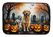 Load image into Gallery viewer, Golden Retriever Spooky Halloween Dish Drying Mat