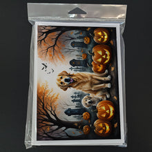 Load image into Gallery viewer, Golden Retriever Spooky Halloween Greeting Cards -  Blank Note Cards – 8-Pack of Artist-Designed Cards with Envelopes