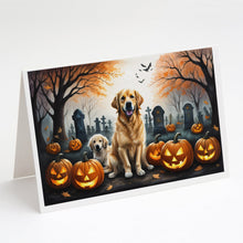 Load image into Gallery viewer, Golden Retriever Spooky Halloween Greeting Cards -  Blank Note Cards – 8-Pack of Artist-Designed Cards with Envelopes