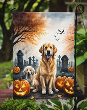 Load image into Gallery viewer, Golden Retriever Spooky Halloween Garden Flag – Dog in Cemetery Scene
