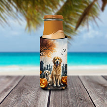 Load image into Gallery viewer, Golden Retriever Spooky Halloween Slim Can Huggers – Fun, Functional Drink Coolers for Every Occasion
