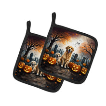 Load image into Gallery viewer, Golden Retriever Spooky Halloween Pot Holders - Set of 2 Decorative Kitchen Helpers | Made in the USA