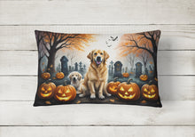 Load image into Gallery viewer, Golden Retriever Spooky Halloween Fabric Decorative Pillow