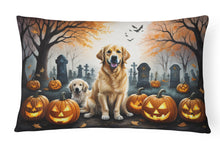 Load image into Gallery viewer, Golden Retriever Spooky Halloween Fabric Decorative Pillow