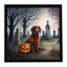 Load image into Gallery viewer, Irish Setter Spooky Halloween Framed Metal Print