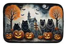 Load image into Gallery viewer, Keeshond Spooky Halloween Dish Drying Mat