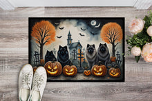 Load image into Gallery viewer, Keeshond Spooky Halloween Doormat - 24x36 Decorative Floor Mat – Indoor/Outdoor Rug with Artistic Flair