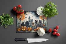 Load image into Gallery viewer, Keeshond Spooky Halloween Glass Cutting Boards – Durable, Decorative Kitchen Art Large