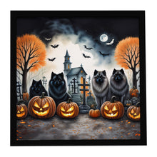 Load image into Gallery viewer, Keeshond Spooky Halloween Framed Metal Print