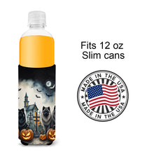 Load image into Gallery viewer, Keeshond Spooky Halloween Slim Can Huggers – Fun, Functional Drink Coolers for Every Occasion